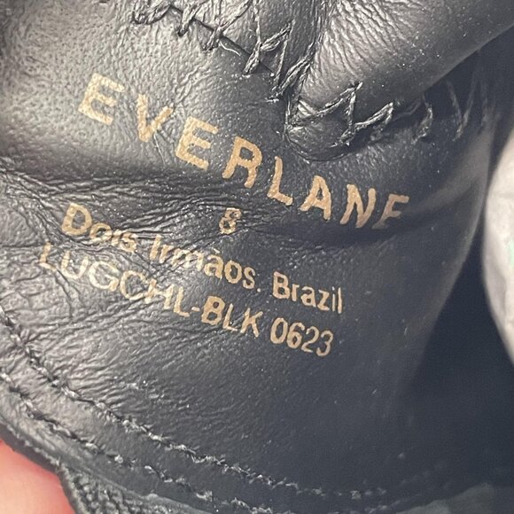NEW Everlane Boots Womens Size 8 Black Leather Chelsea Lug Sole Ankle Pull On - Picture 12 of 14
